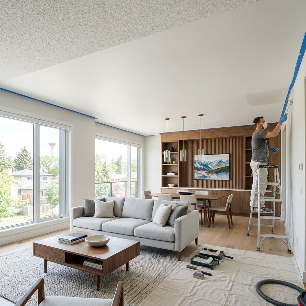 Popcorn ceiling removal Calgary