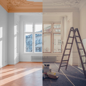 Finished accent wall